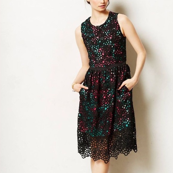 Anthropologie Woven Floral Lace Dress - Picture 1 of 5